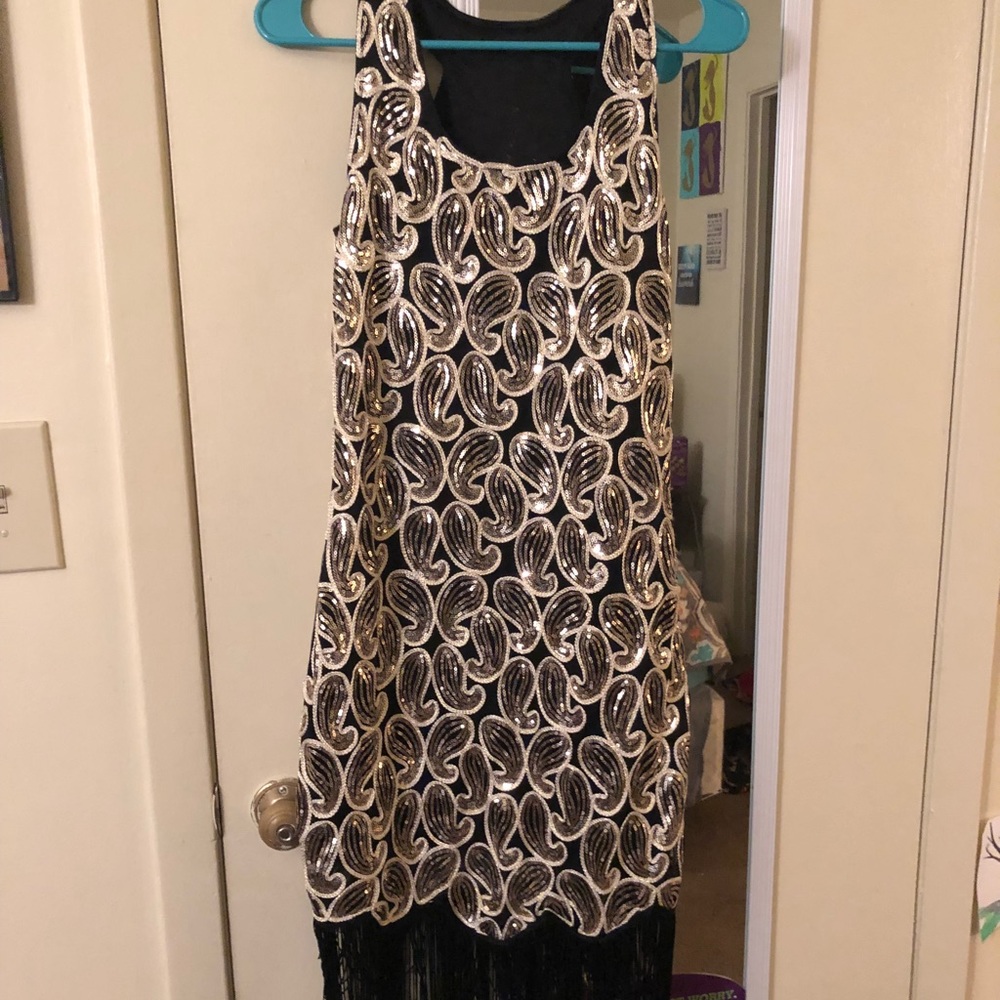 Gold gatsby sequin dress